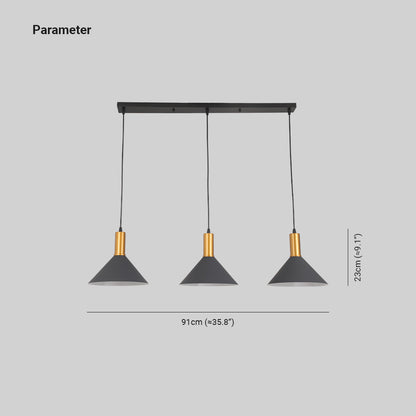 Arisha Modern Minimalist Conic Industrial Cluster Pendant Light, Blue, Metal