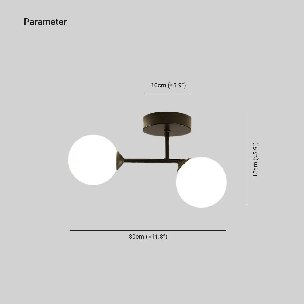 Valentina semi-inbouwplafondlamp, 2 kleuren