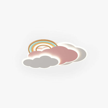 Aria Modern Cloud/Rainbow Flush Mount Ceiling Light Pink/White