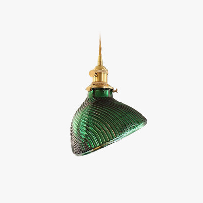Valentina Retro LED Pendant Light Metal Green Glass Dining Room