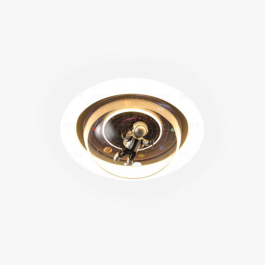 Aria Cosmic Astronaut & Galaxy Motif Flush Mount Ceiling Light