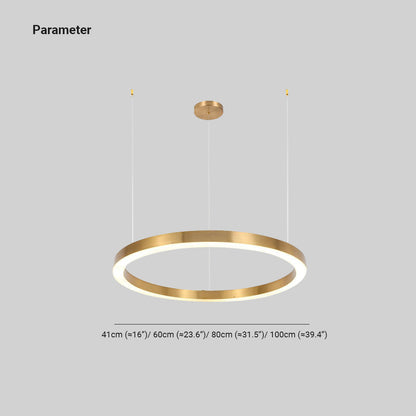 Arisha Modern Ring Metal Pendant Light, Gold