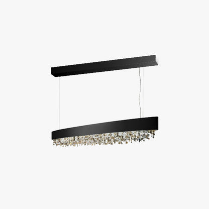 Suspension Kristy Moderne en Cristal Noir/Blanc/Marron/Doré
