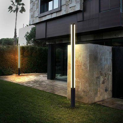 Ray Column Double Light Strip Outdoor-Wegeleuchte, Schwarz