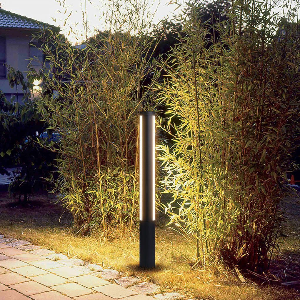 Ray Column Double Light Strip Outdoor-Wegeleuchte, Schwarz