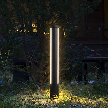Ray Column Double Light Strip Outdoor-Wegeleuchte, Schwarz