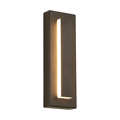 Kasso Modern Square Metal Outdoor Wall Lamp, Dark/Gray Bronze