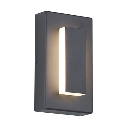 Kasso Modern Square Metal Outdoor Wall Lamp, Dark/Gray Bronze