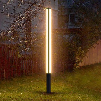 Ray Column Double Light Strip Outdoor-Wegeleuchte, Schwarz