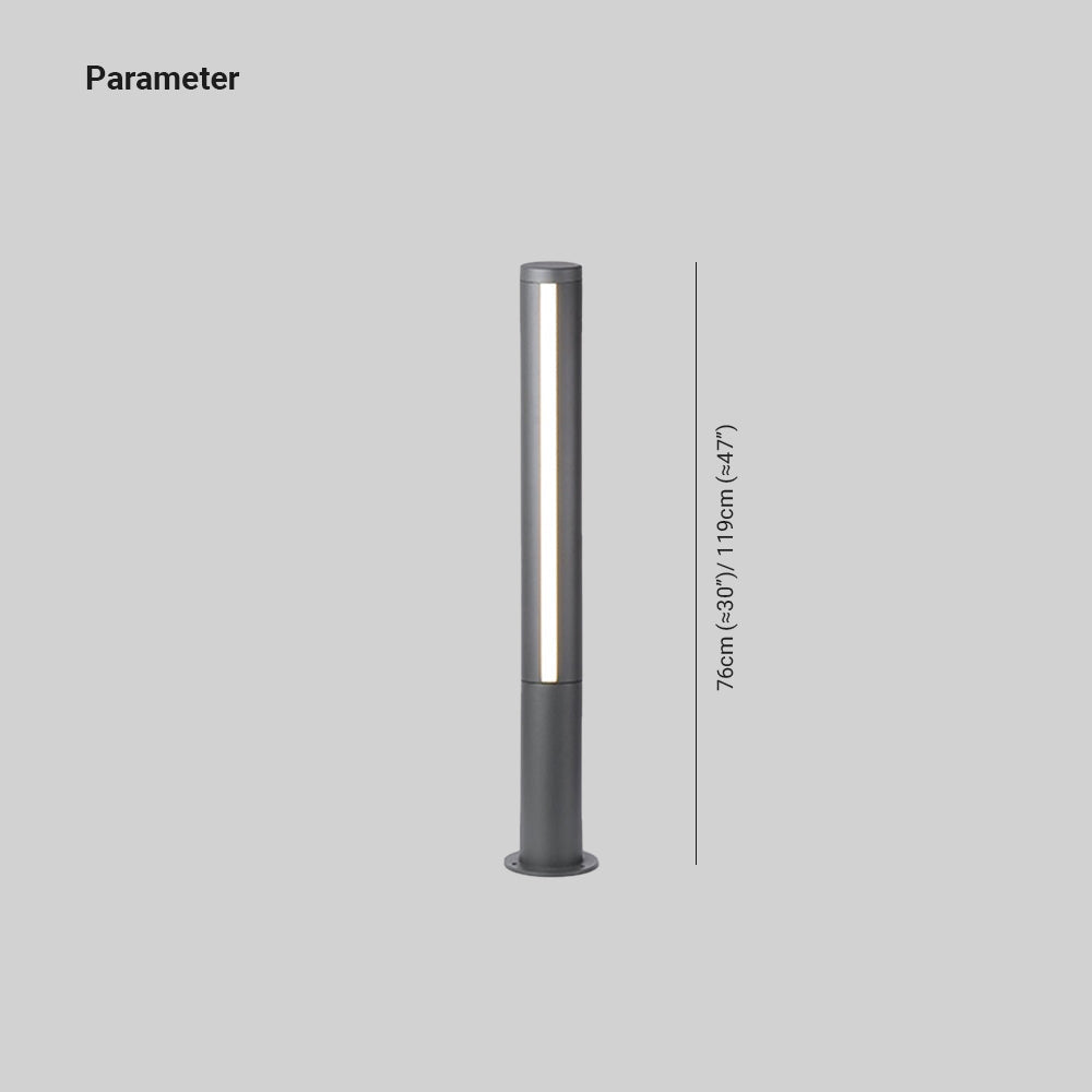 Ray Column Double Light Strip Outdoor-Wegeleuchte, Schwarz