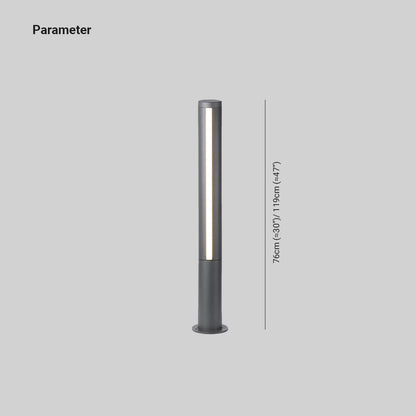 Ray Column Double Light Strip Outdoor-Wegeleuchte, Schwarz