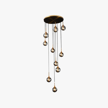Valentina Modern Spiral Ball Glass Staircase Chandelier