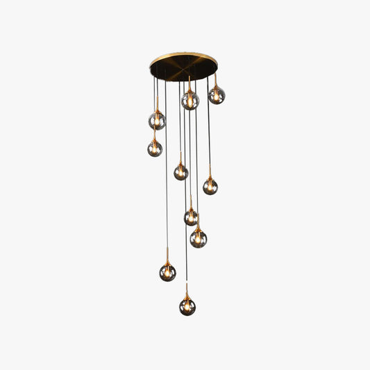 Valentina Modern Spiral Ball Glass Staircase Chandelier