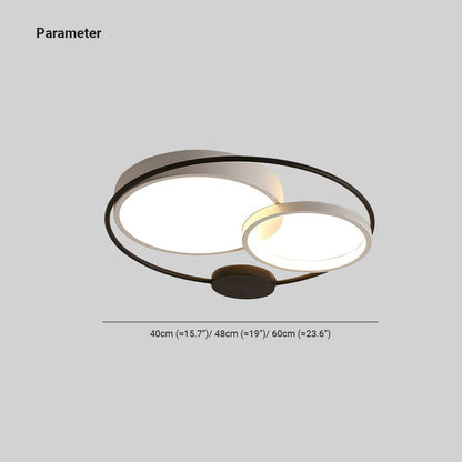 Arisha Modern Circular LED Flush Mount Ceiling Light, Black & White