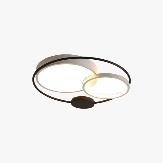 Arisha Modern Circular LED Flush Mount Ceiling Light, Black & White