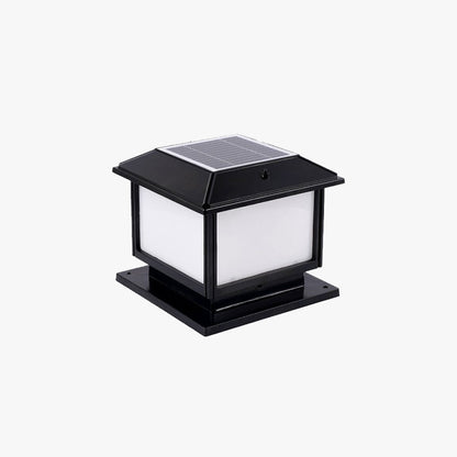 Ray Vintage Rectangle Metal Outdoor Solar Lamps, Black/Bronze