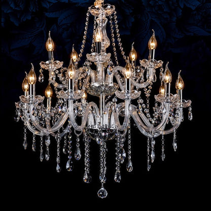 Silva Luxury Candlestick Clear Crystal Chandelier