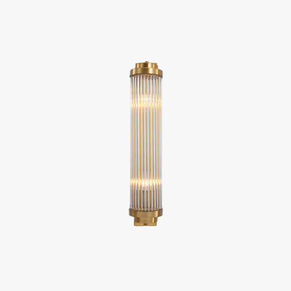 Ray Modern Cylindrical Metal/Crystal Wall Lamp, Gold