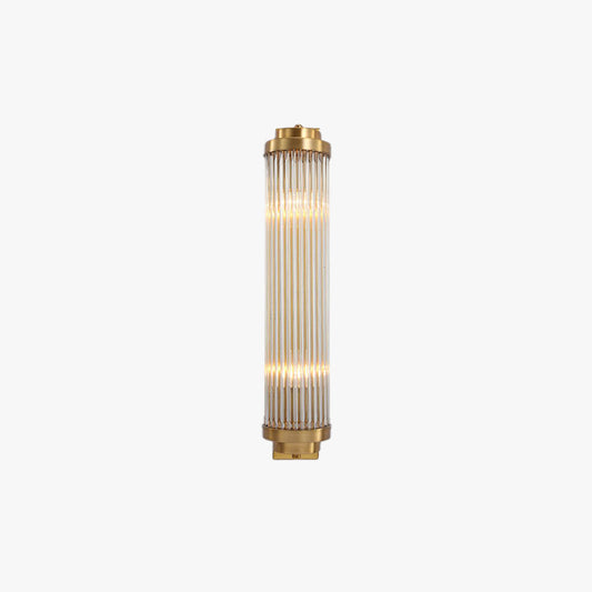 Ray Modern Cylindrical Metal/Crystal Wall Lamp, Gold