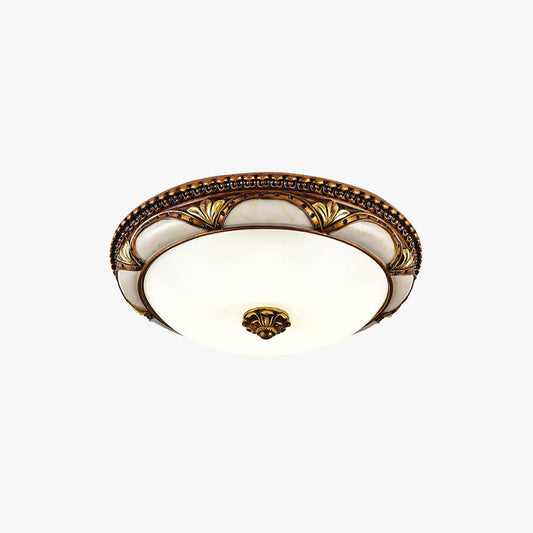 Plafonnier encastré floral rétro antique en laiton Epoch