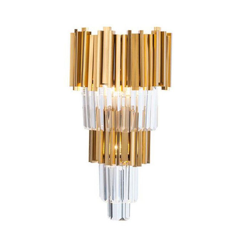 Kristy Lampe murale de chevet en cristal doré de luxe pour chambre à coucher