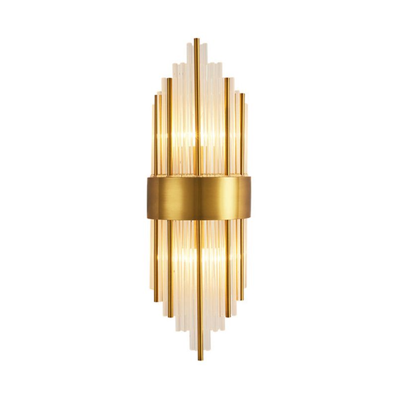 Kristy Lampe murale de chevet en cristal doré de luxe pour chambre à coucher