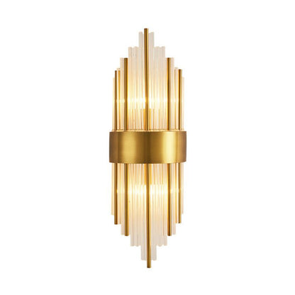 Kristy Lampe murale de chevet en cristal doré de luxe pour chambre à coucher