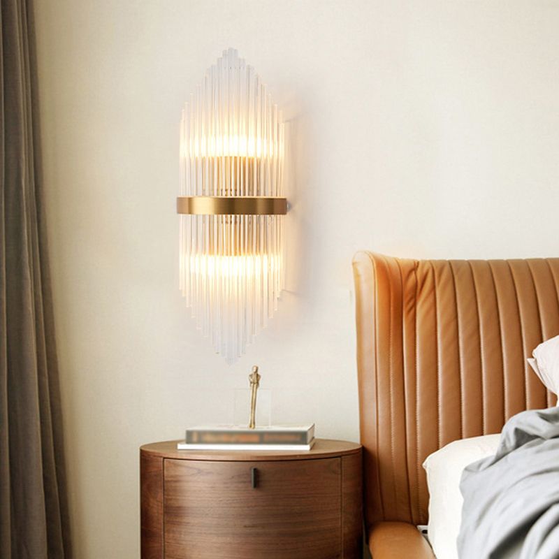 Kristy Lampe murale de chevet en cristal doré de luxe pour chambre à coucher