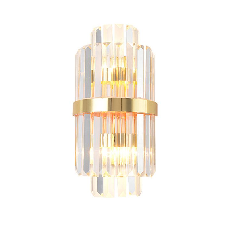Kristy Lampe murale de chevet en cristal doré de luxe pour chambre à coucher