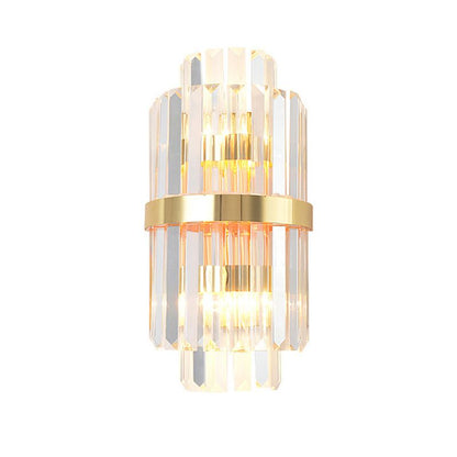 Kristy Lampe murale de chevet en cristal doré de luxe pour chambre à coucher