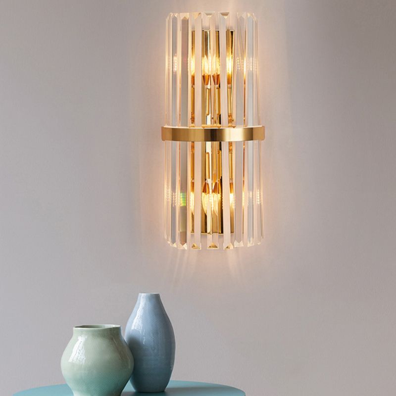 Kristy Lampe murale de chevet en cristal doré de luxe pour chambre à coucher