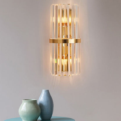Kristy Lampe murale de chevet en cristal doré de luxe pour chambre à coucher
