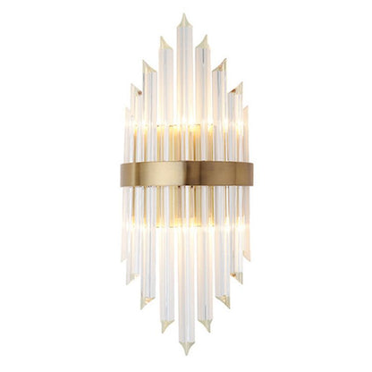 Kristy Lampe murale de chevet en cristal doré de luxe pour chambre à coucher