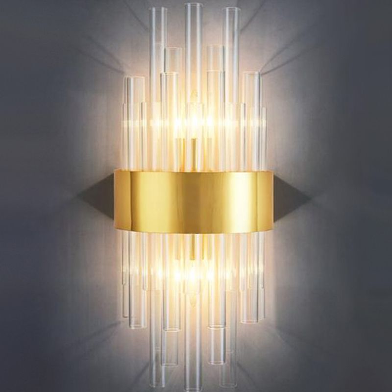 Kristy Lampe murale de chevet en cristal doré de luxe pour chambre à coucher