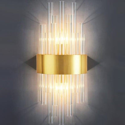 Kristy Lampe murale de chevet en cristal doré de luxe pour chambre à coucher