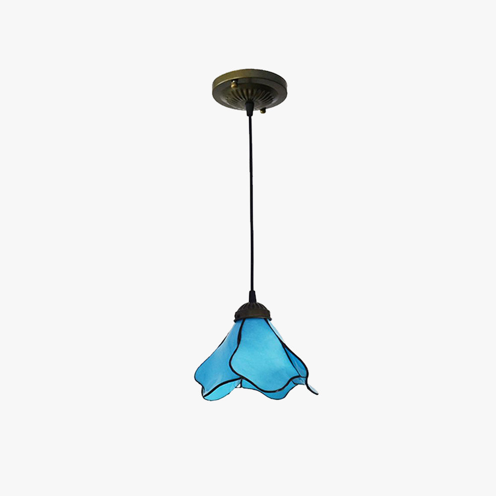 Arisha Flower Glass Pendant Light, Blue/Pink, 1/3 Heads