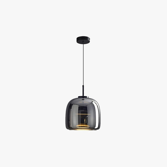 Suspension minimaliste en verre gris fumé June