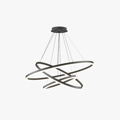 Arisha 3-Rings Black Black Modern Pendant Light