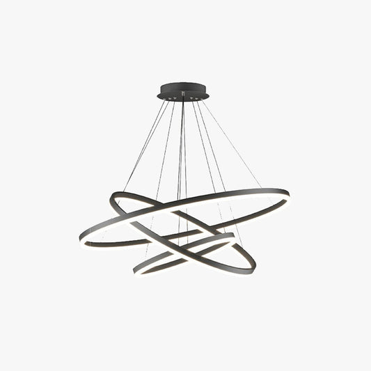 Arisha 3-Rings Black Black Modern Pendant Light