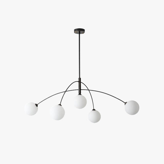 Valentina Pendelleuchte Globe Modern, Metall/Glas, Schwarz/Gold, Schlafzimmer