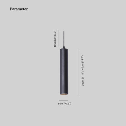 Yore Modern Cylinder Shape Linear Pendant Light Black Metal