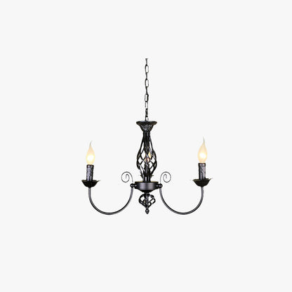 Silva Pendant Light Candle Retro, Metal/Glass, Black/White, Restaurant