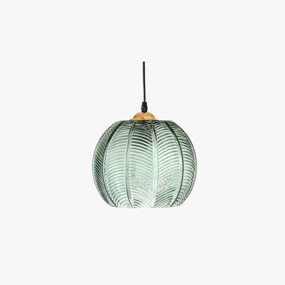 Aira Green Nordic Artistic Ribbed Glass Pendant Light