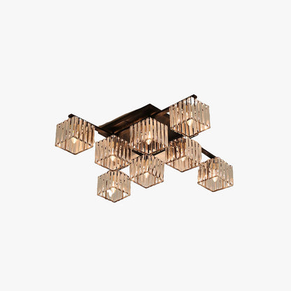 Kristy Modern Flush Mount Ceiling Light, Black/Gold