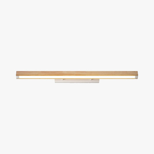 Muto Minimalist Linear Wood Vanity Wall Lamp, Bathroom