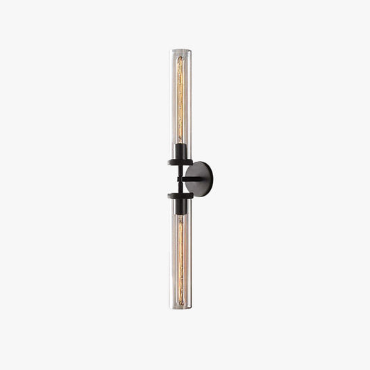Applique murale LED cylindrique moderne en métal Arisha, noir/cuivre