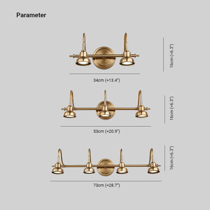 Tiffany Vintage Round Arc Vanity Wall Lamp, Gold, Bedroom