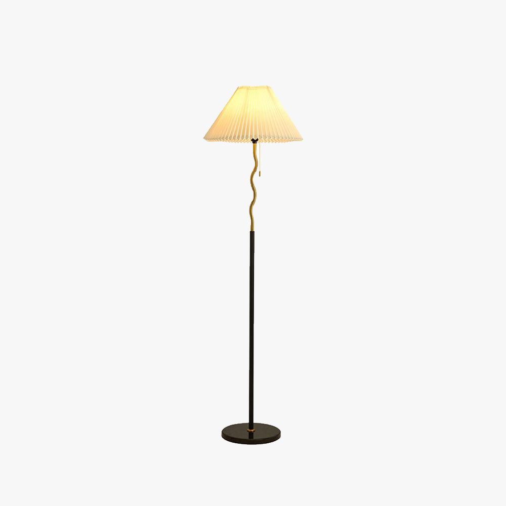 Ozawa vintage retro geometrisch geplooide metalen vloerlamp, zwart