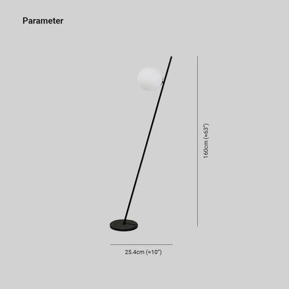 Valentina minimalistische zwarte bol lineaire vloerlamp, woonkamer