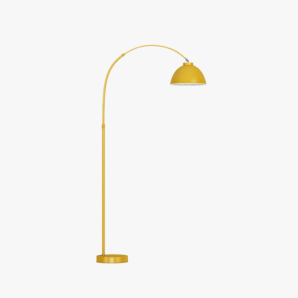 Mira Modern Arc Metal Floor Lamp, Black/Red/Yellow